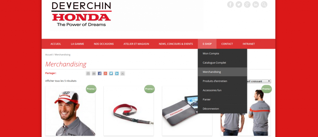 Capture d'écran - Webshop Deverchin